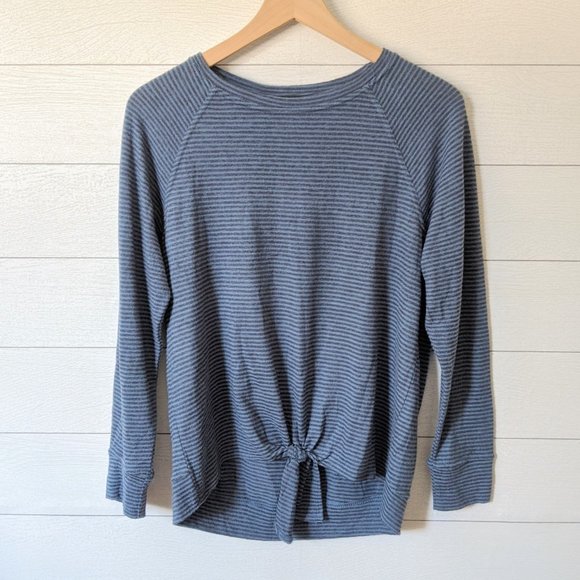 Pink Rose Tops - Pink Rose Tie Front Brushed Fleece Top M